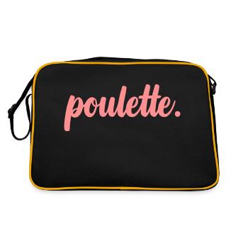 Küken - Freundin - Beste Freundin - Retro Tasche - Schwarz/Gold - Hinten