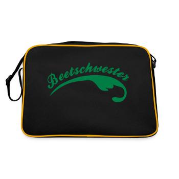 Garten - Retro Tasche - Schwarz/Gold - Hinten