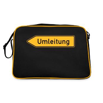 Umleitung Links - Retro Tasche - Schwarz/Gold - Hinten