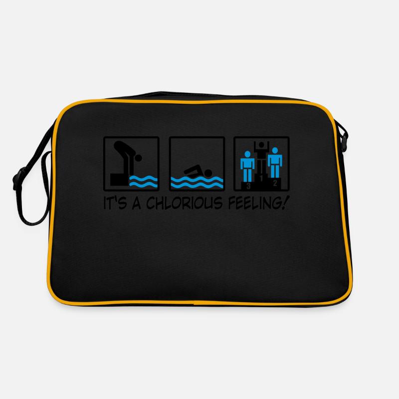 swimming - Retro Tasche - Schwarz/Gold