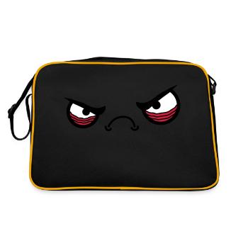 Angry Face - Retro Tasche - Schwarz/Gold - Hinten
