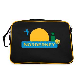 norderney - Retro Tasche - Schwarz/Gold - Hinten