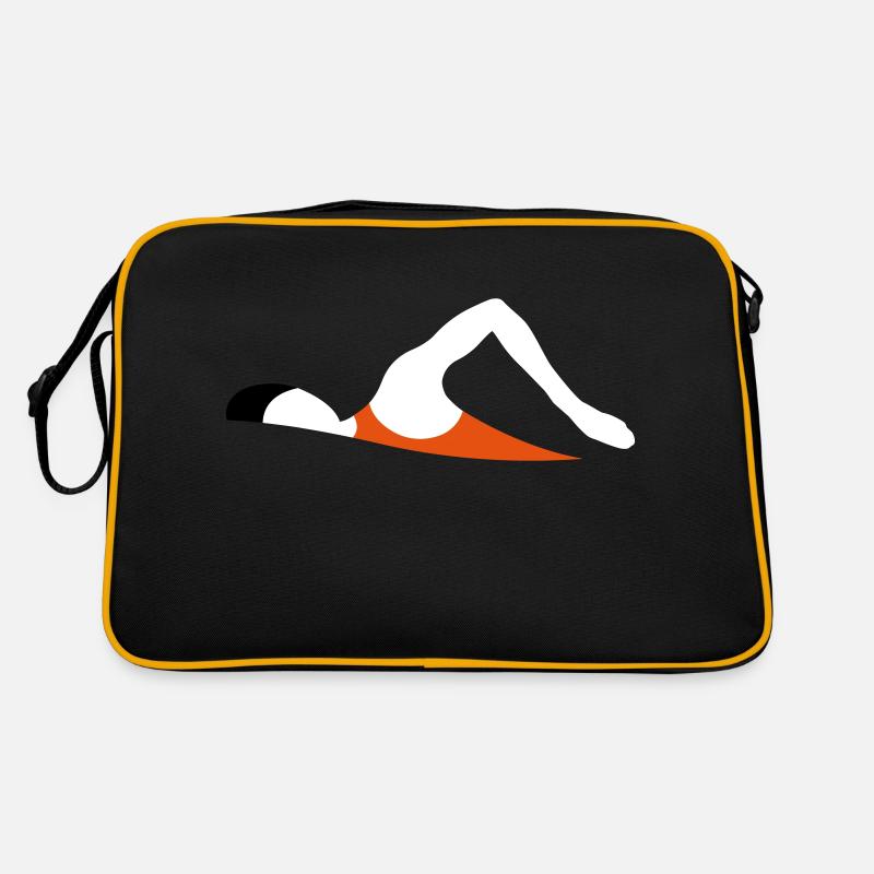 Schwimmer Icon - Retro Tasche - Schwarz/Gold
