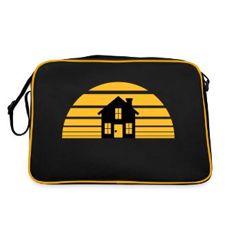 sun evening sunset vacation tomorrow night black d - Retro Bag - black/gold - Back