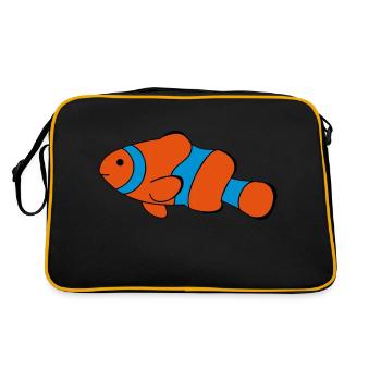 Clown Fish Drawing - Retro Bag - black/gold - Back