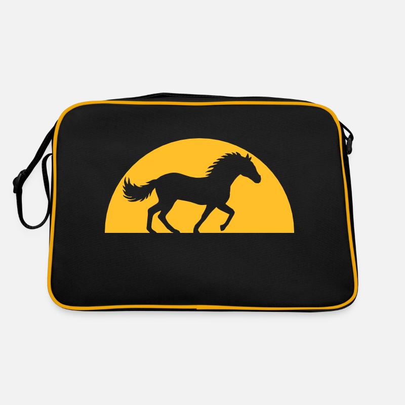 Abend Sonne Pferd Horizont Retro Tasche