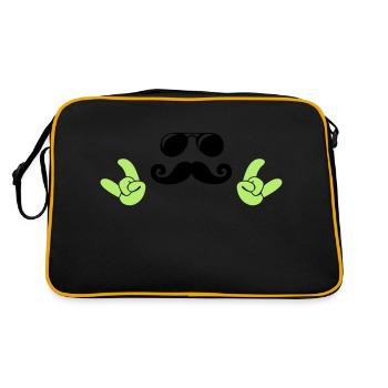 cool face - Retro Tasche - Schwarz/Gold - Hinten