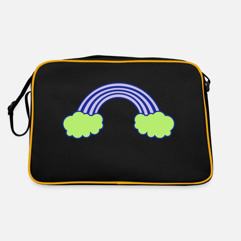 regenbogen - Retro Tasche - Schwarz/Gold