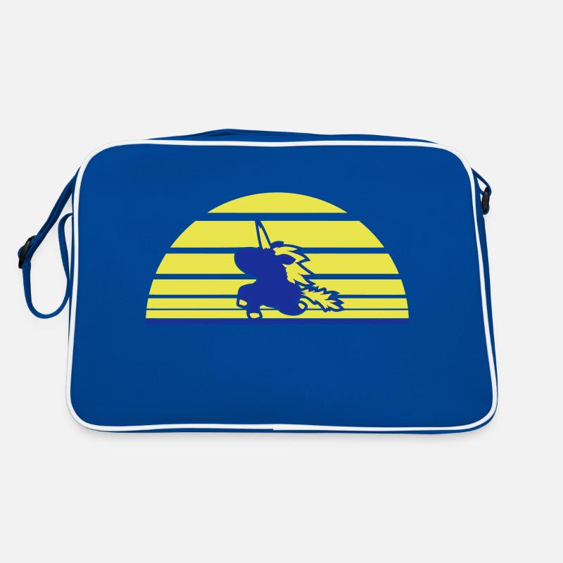 Einhorn Springt Sonne Streifen Süß Cool Silhouette Retro Tasche