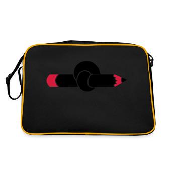 Knoten im Bleistift / pencil 'n knot (2c) - Retro Tasche - Schwarz/Gold - Hinten