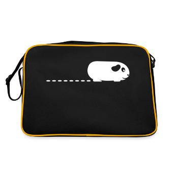 Pooping Guinea Pig - Retro Bag - black/gold - Back