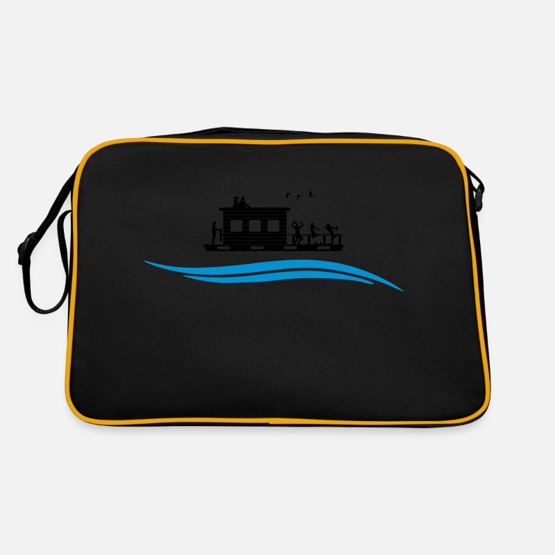 Hausboot Wasser Retro Tasche