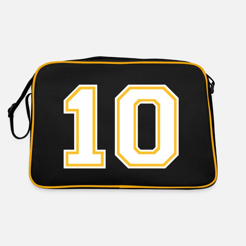 Nummer 10 (anpassbare Farben) Retro Tasche