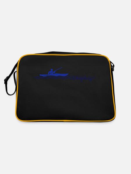 Wanderkajak - Retro Tasche - Schwarz/Gold - Hinten