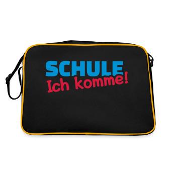 Einschulung - Retro Tasche - Schwarz/Gold - Hinten