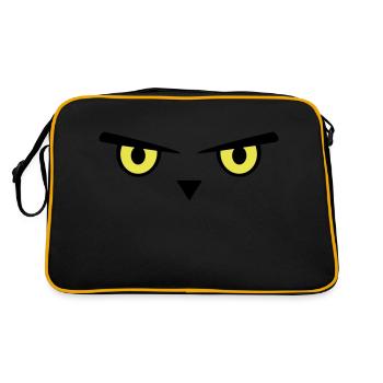 Owl, eyes, bird - Sac Retro - noir/or - Dos