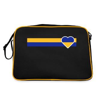 Ukraine ruban bleu-jaune avec cœur - Sac Retro - noir/or - Dos