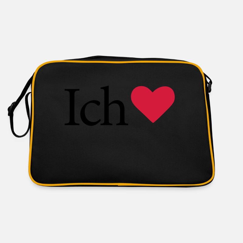 I Love - Retro Tasche - Schwarz/Gold