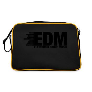 ELECTRO,DUBSTEP,EDM,MUSIC,DANCE,ELECTRONIC,MINIMAL - Retro Tasche - Schwarz/Gold - Hinten