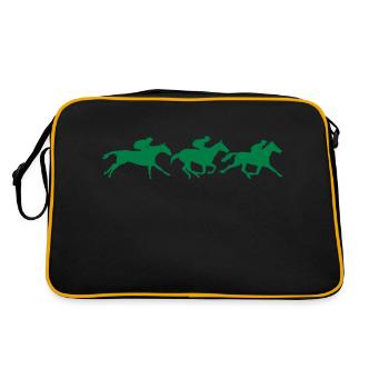 cheval course hippique horse race jockey - Sac Retro - noir/or - Dos