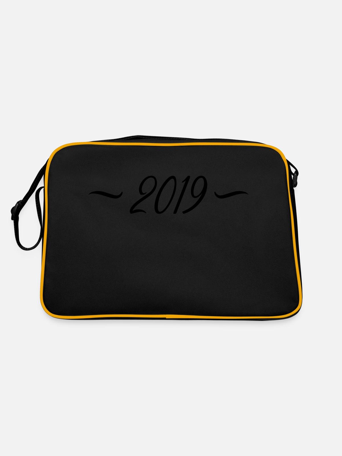 2019 - Retro Tasche - Schwarz/Gold - Hinten