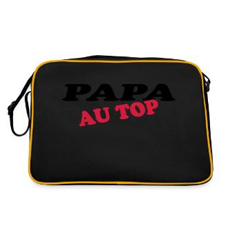 PAPA AN DER SPITZE - Retro Tasche - Schwarz/Gold - Hinten