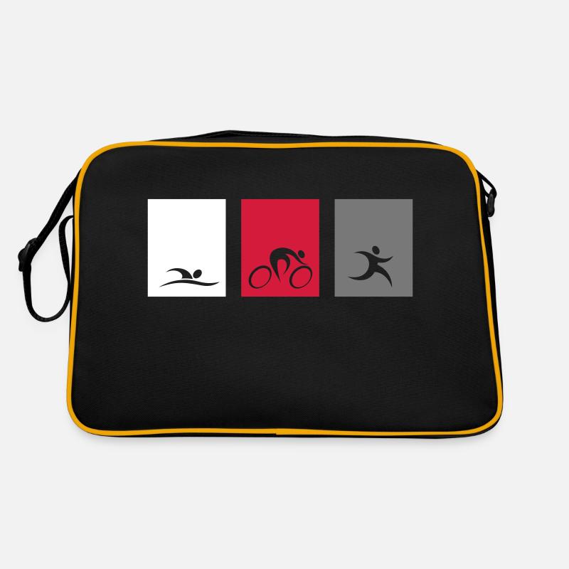 Triathlon Shirt - Retro Tasche - Schwarz/Gold