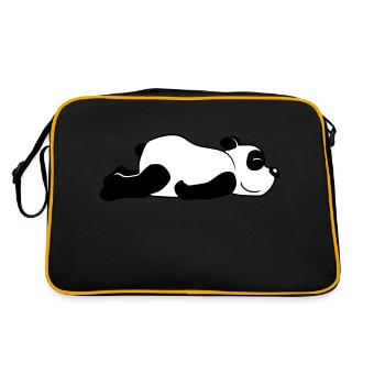 Panda Baer Suess - Retro Tasche - Schwarz/Gold - Hinten