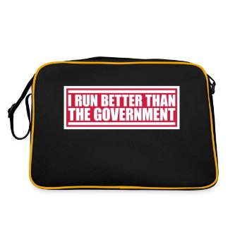 run better than government - Retro Tasche - Schwarz/Gold - Hinten