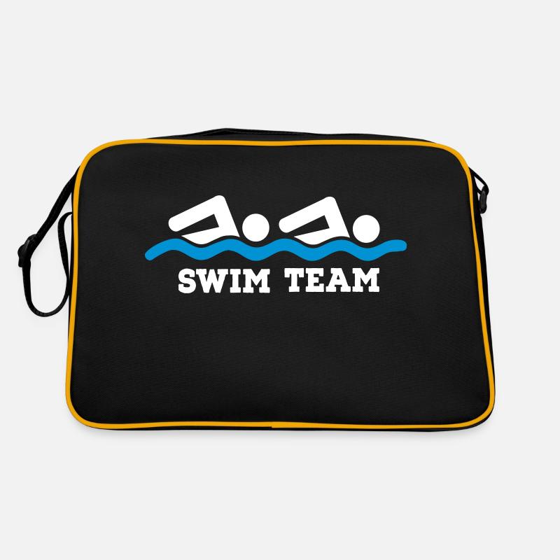 schwimmen - Retro Tasche - Schwarz/Gold