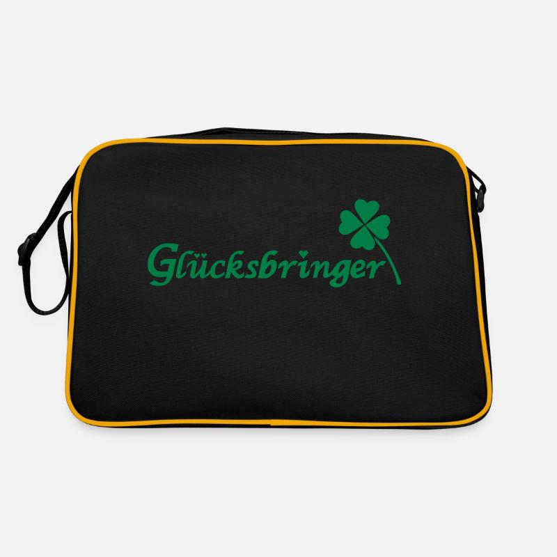 Glücksbringer - Retro Tasche - Schwarz/Gold