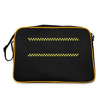 ralley stripes / Ralley Streifen (2c) - Retro Tasche - Schwarz/Gold - Hinten