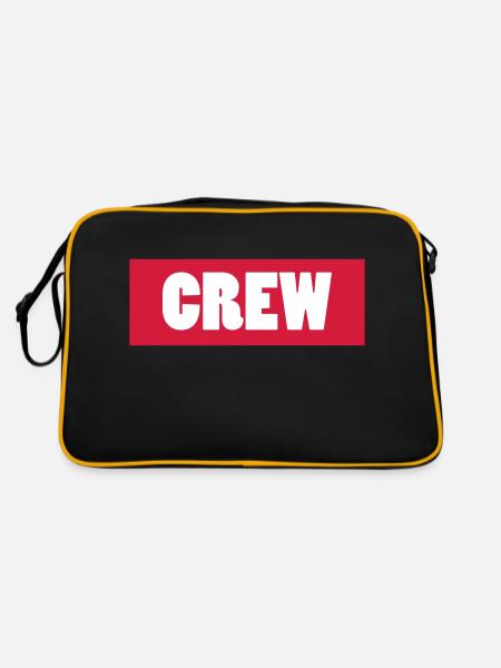 crew - Retro Tasche - Schwarz/Gold - Hinten