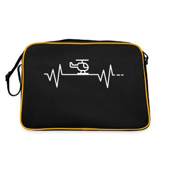 Heartbeat helicopter helicopter pilot heli pulse - Sac Retro - noir/or - Dos