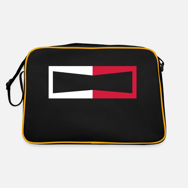 Rahmen für eigenen Schriftzug Text - Retro Tasche - Schwarz/Gold