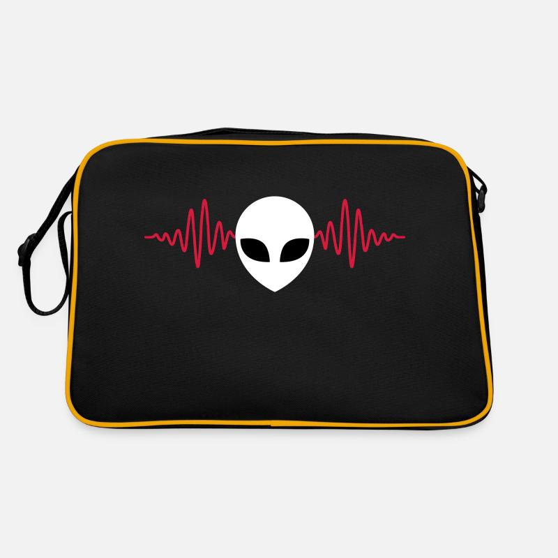 Puls Alien Kopf Herzschlag Retro Tasche