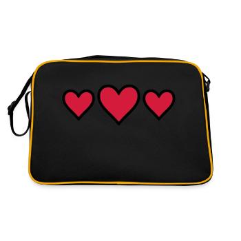 Icône en forme de cœur - Sac Retro - noir/or - Dos