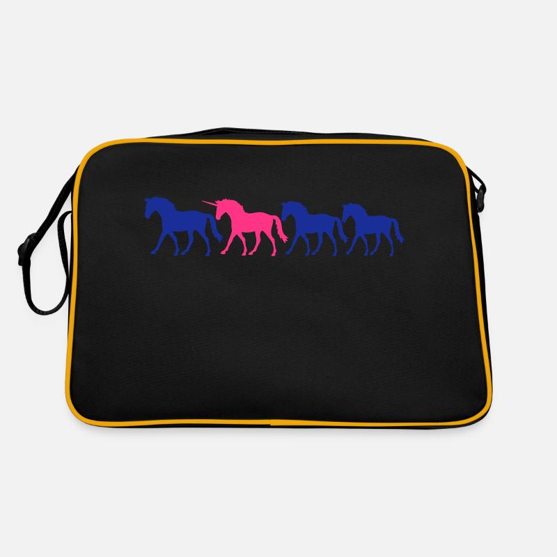 4 Einhörner Team Silhouette Be Different besonders Retro Tasche