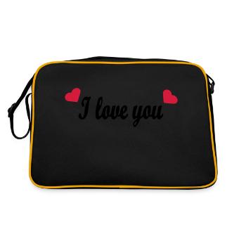 I love you - Retro Bag - black/gold - Back