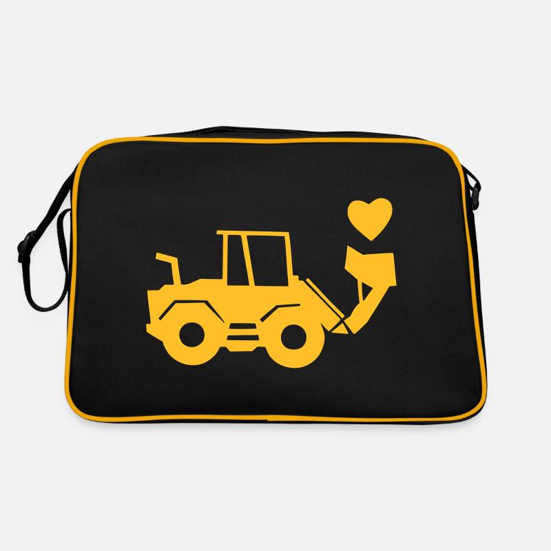 Radlader mit Herz einfarbig Retro Tasche