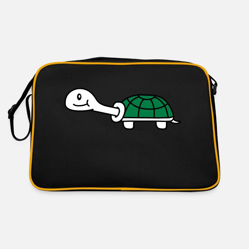 Cute Turtle - Retro Tasche - Schwarz/Gold