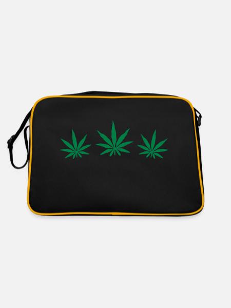 Weed Design - Retro Bag - black/gold - Back