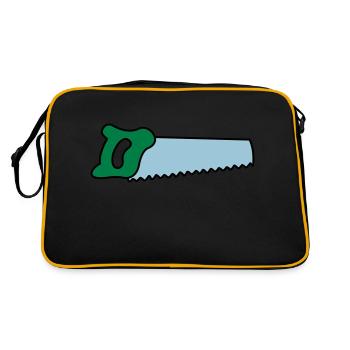 säge - Retro Tasche - Schwarz/Gold - Hinten