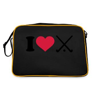 I love Hockey - Sac Retro - noir/or - Dos