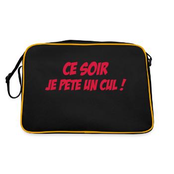 Ce soir je pète un cul ! - Sac Retro - noir/or - Dos