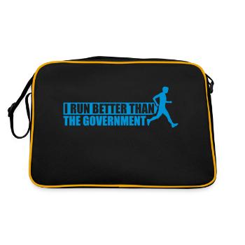 run better than government - Retro Tasche - Schwarz/Gold - Hinten