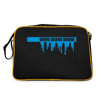 drink drank drunk quote - Retro Bag - black/gold - Back