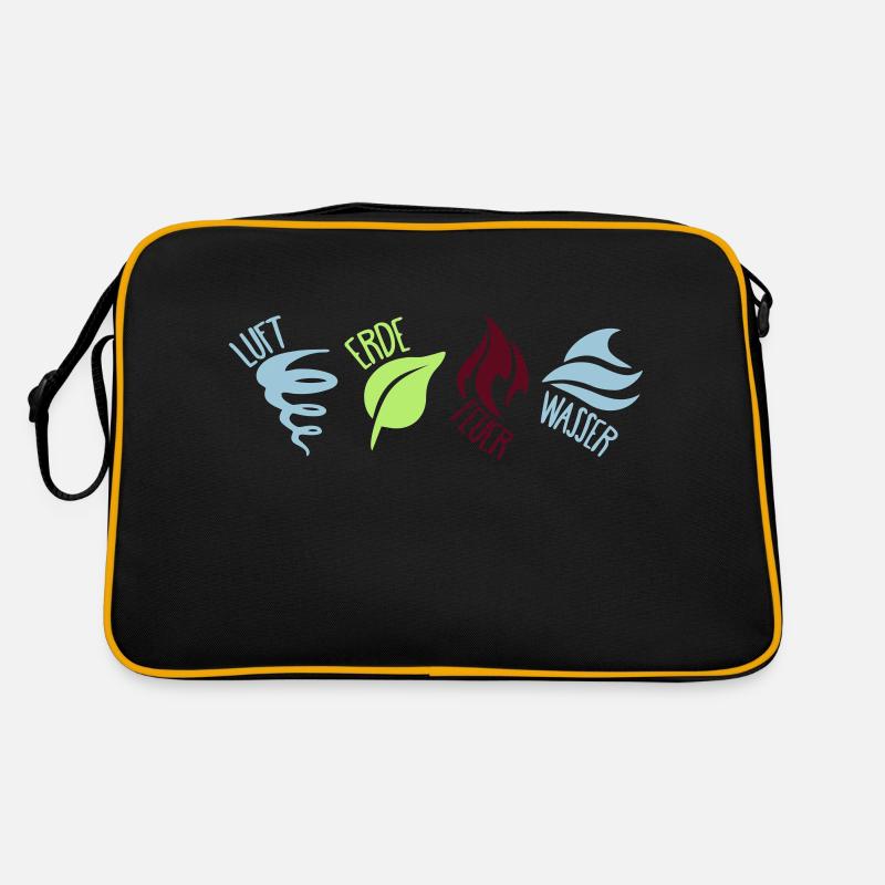 Die 4 Elemente (DEUTSCH) Retro Tasche