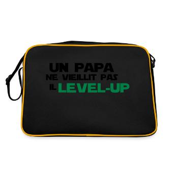 un papa ne vieillit pas,citations,geek,gaming - Sac Retro - noir/or - Dos