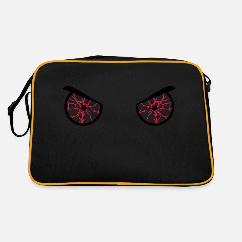 fronçant les sourcils yeux injectés de sang - Sac Retro - noir/or